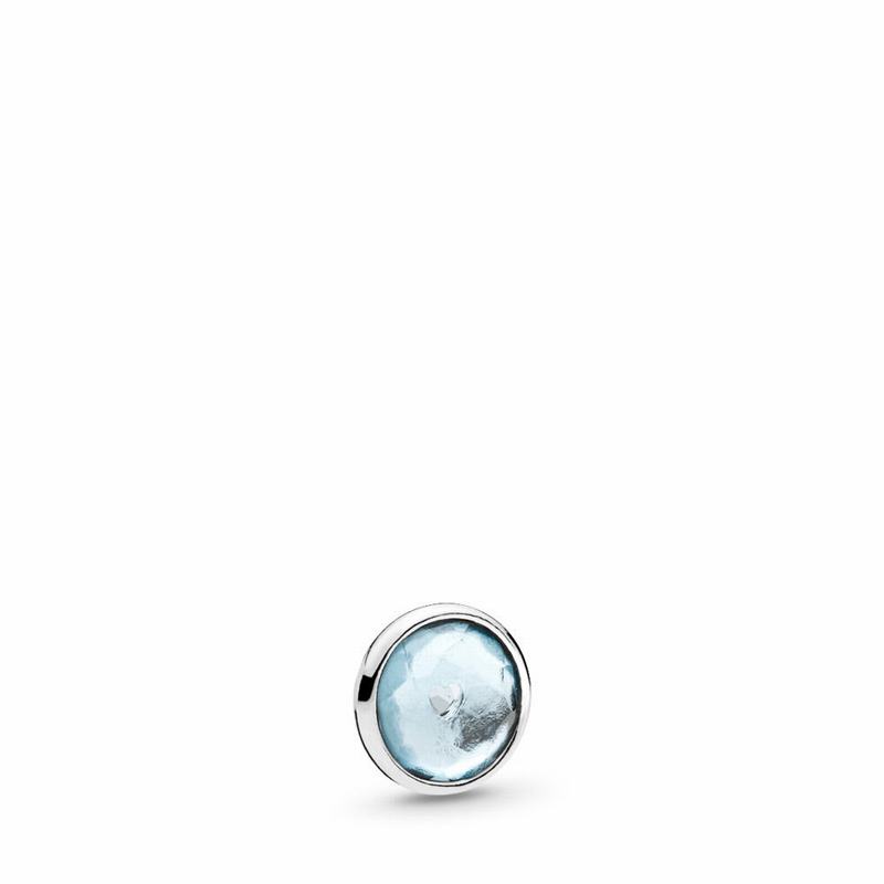 Pandora March Droplet Petite Locket Charm Ireland - Sterling Silver/Crystal - 128540LYT